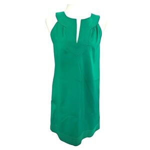 Calypso St. Barth XS Green 100% Silk Sleeveless Mini Dress Boho A-Line Chic